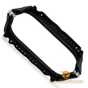 CHIUSURA A Molla Rettangolare 20x9 cm Ricoperta in Ecopelle - Mas Srl - NERO - LacariaRicami.Store