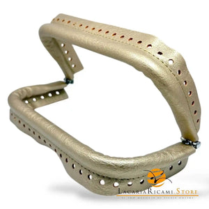 CHIUSURA A Molla Rettangolare 20x9 cm Ricoperta in Ecopelle - Mas Srl ORO - LacariaRicami.Store