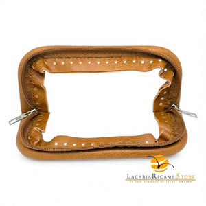 CHIUSURA Rettangolare 20x9 Cm Ricoperta con ZIP - Mas Srl - Colore: CUOIO - by LacariaRicami.Store