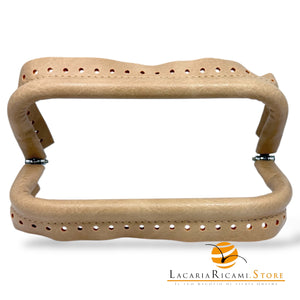 CHIUSURA A Molla Rettangolare 20x9 cm Ricoperta in Ecopelle - Mas Srl - BEIGE - LacariaRicami.Store