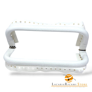 CHIUSURA A Molla Rettangolare 20x9 cm Ricoperta in Ecopelle - Mas Srl - BIANCO - LacariaRicami.Store