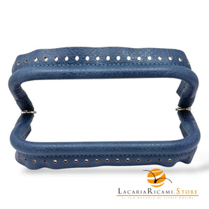 CHIUSURA A Molla Rettangolare 20x9 cm Ricoperta in Ecopelle - Mas Srl - BLU - LacariaRicami.Store