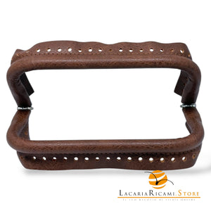 CHIUSURA A Molla Rettangolare 20x9 cm Ricoperta in Ecopelle - Mas Srl - MARRONE - LacariaRicami.Store