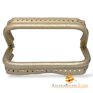 CHIUSURA A Molla Rettangolare 20x9 cm Ricoperta in Ecopelle - Mas Srl - ORO - LacariaRicami.Store