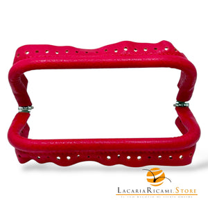 CHIUSURA A Molla Rettangolare 20x9 cm Ricoperta in Ecopelle - Mas Srl - ROSSO - LacariaRicami.Store