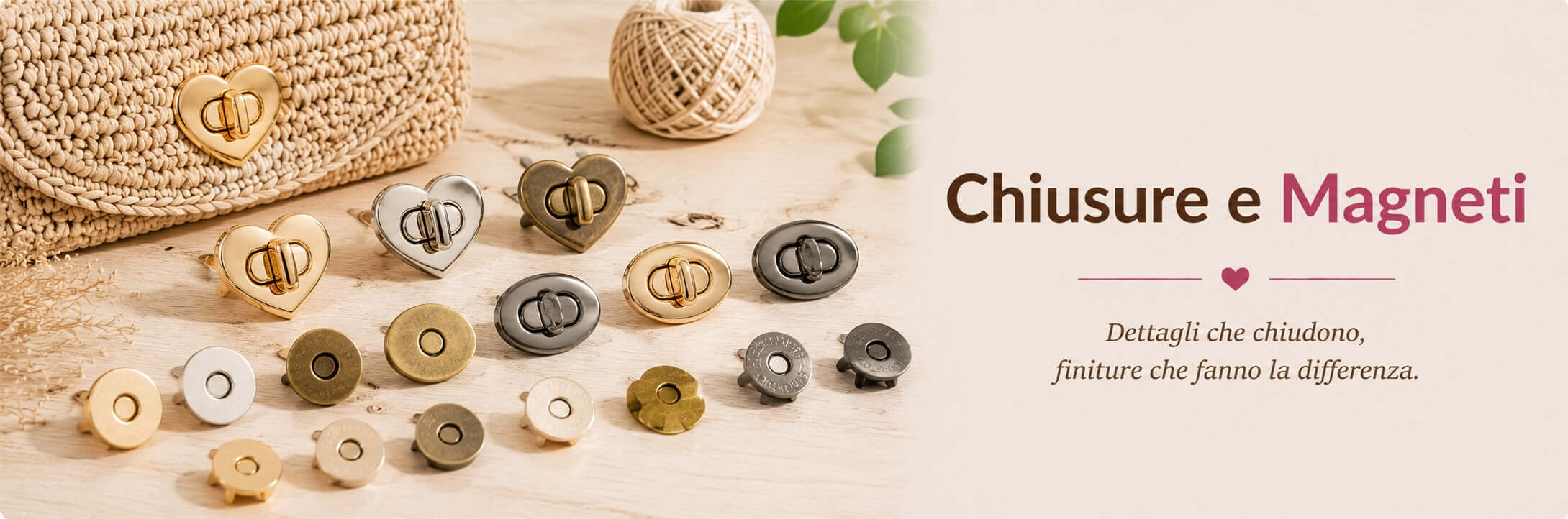 Chiusure magnetiche per borse fatte a mano