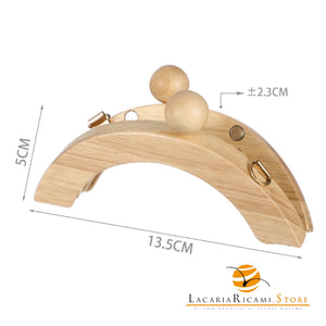 Chiusure Clic Clac Per Borsa in Legno - Colore: 844679 - 13.5x5cm - by LacariaRicami.Store