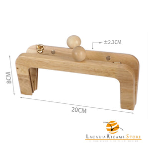 Chiusure Clic Clac Per Borsa in Legno - Colore: 844680 - 20x8cm - by LacariaRicami.Store
