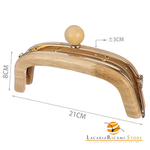 Chiusure Clic Clac Per Borsa in Legno - Colore: 844686 - 21x8cm - by LacariaRicami.Store