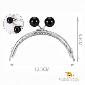 CLIK CLAK Perla Argento 12,5 CM - Colore: NERO - by LacariaRicami.Store