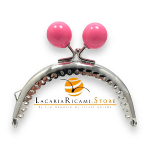 CLIK CLAK Argento Con Perla Colorata 8,5 CM - MAS Srl - - LacariaRicami.Store