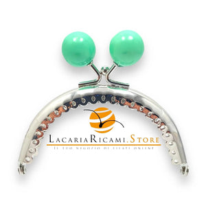 CLIK CLAK Argento Con Perla Colorata 8,5 CM - MAS Srl - - LacariaRicami.Store