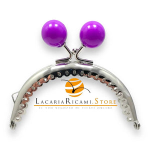 CLIK CLAK Argento Con Perla Colorata 8,5 CM - MAS Srl - - LacariaRicami.Store