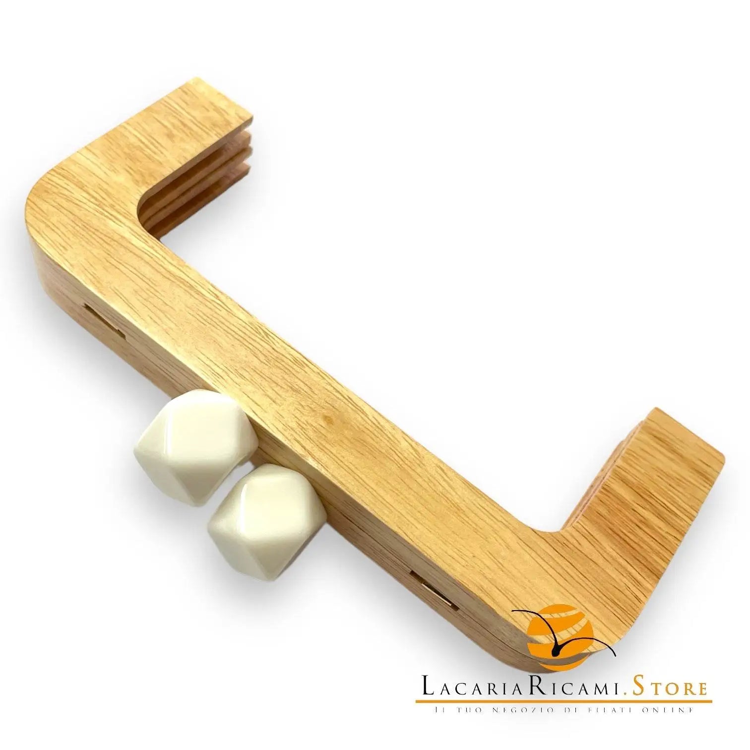 CLIK CLAK In Legno Con Perla Quadrata 20x8Cm - - LacariaRicami.Store