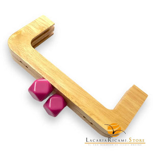 CLIK CLAK In Legno Con Perla Quadrata 20x8Cm - - LacariaRicami.Store