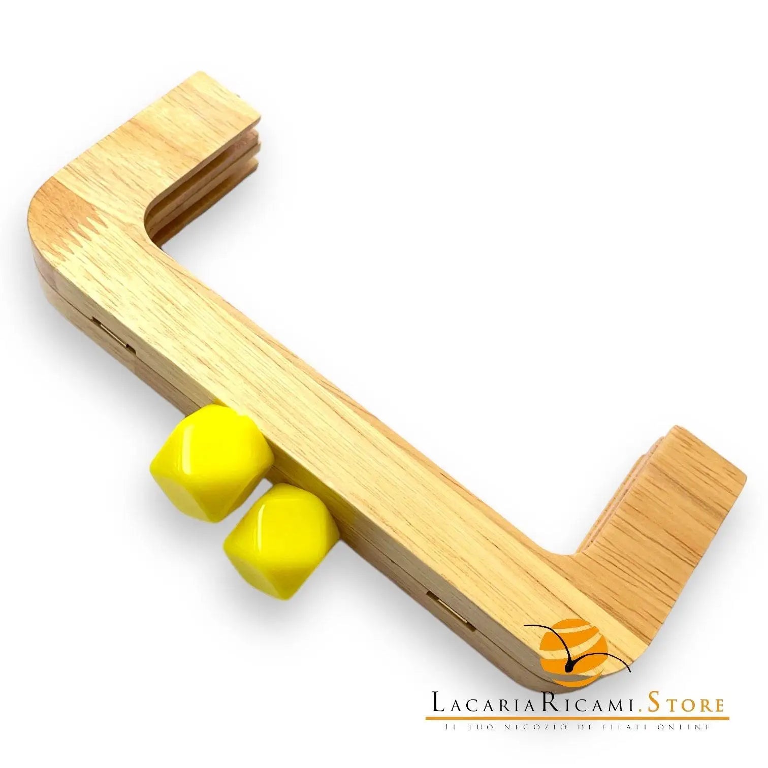 CLIK CLAK In Legno Con Perla Quadrata 20x8Cm - - LacariaRicami.Store