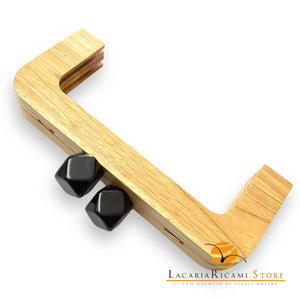 CLIK CLAK In Legno Con Perla Quadrata 20x8Cm - - LacariaRicami.Store