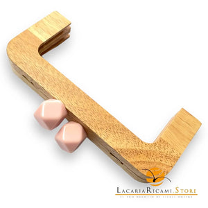 CLIK CLAK In Legno Con Perla Quadrata 20x8Cm - - LacariaRicami.Store
