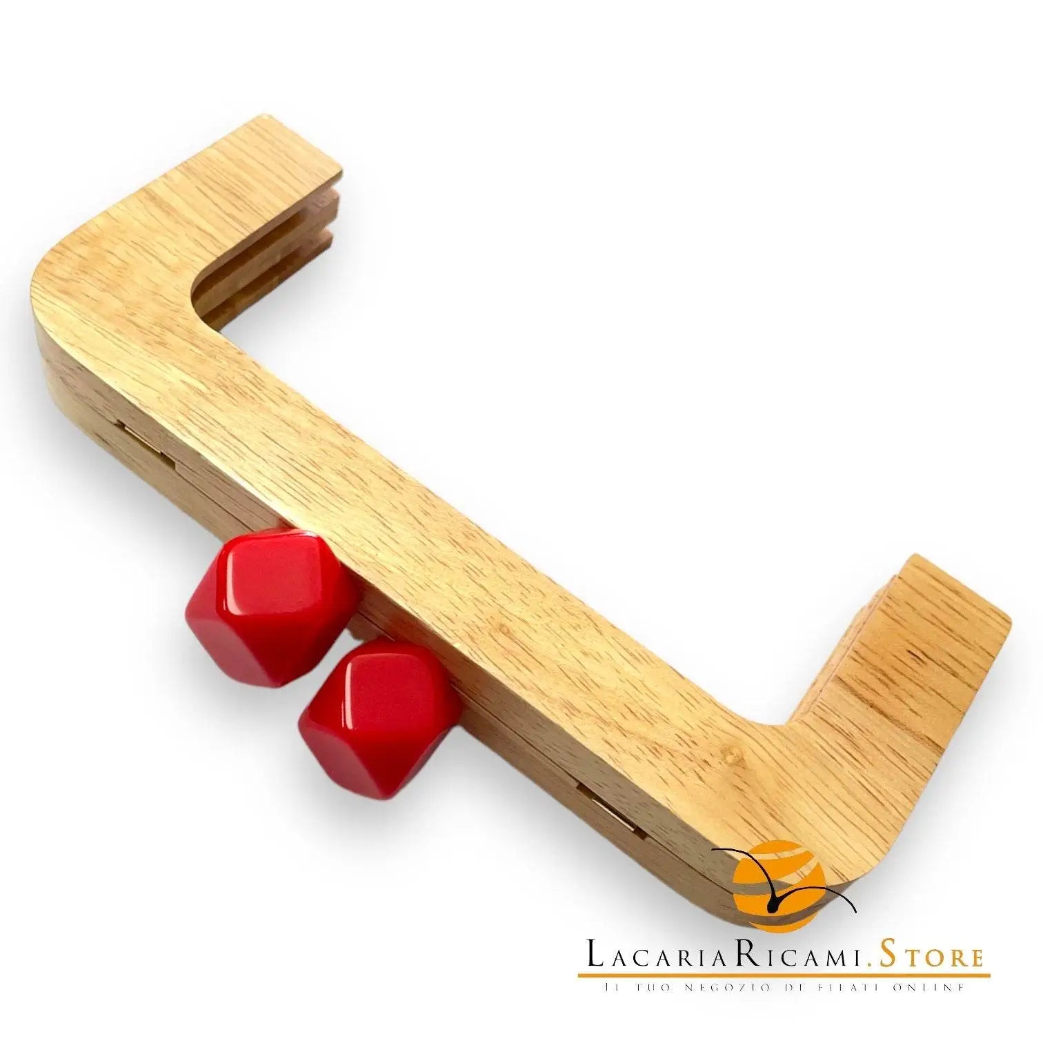 CLIK CLAK In Legno Con Perla Quadrata 20x8Cm - - LacariaRicami.Store