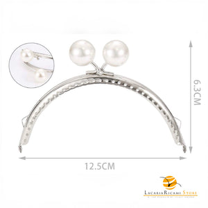 CLIK CLAK Arco ARGENTO Con Perla - Colore: 12.5x6.3cm - PERLA - by LacariaRicami.Store