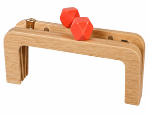 CLIK CLAK In Legno Con Perla Quadrata 20x8Cm - Colore: ARANCIO - by LacariaRicami.Store