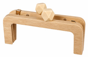 CLIK CLAK In Legno Con Perla Quadrata 20x8Cm - Colore: BEIGE - by LacariaRicami.Store