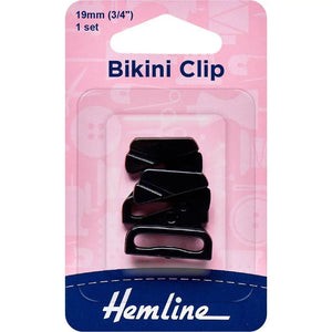 CLIPS Per Bikini in PLASTICA 19 mm - Hemline - Colore: 461.B - NERO - by LacariaRicami.Store