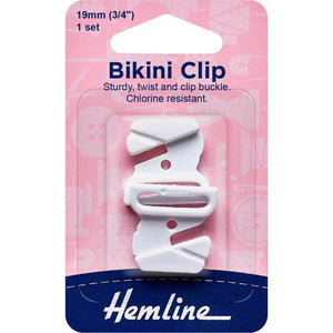 CLIPS Per Bikini in PLASTICA 19 mm - Hemline - Colore: 461.W - BIANCO - by LacariaRicami.Store