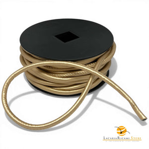 Cordino in EcoPelle | 4mm e 6mm - Per Borse - Colore: 6mm - ORO - by LacariaRicami.Store