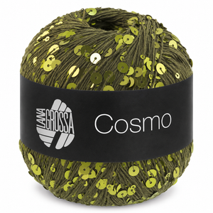 Cotone COSMO con Paillettes - LANA GROSSA - Colore: 22 - OLIVA SCURO - by LacariaRicami.Store