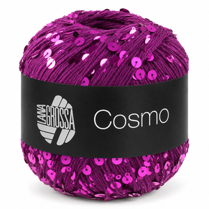 Cotone COSMO con Paillettes - LANA GROSSA - Colore: 26 - VIOLA ROSSO - by LacariaRicami.Store