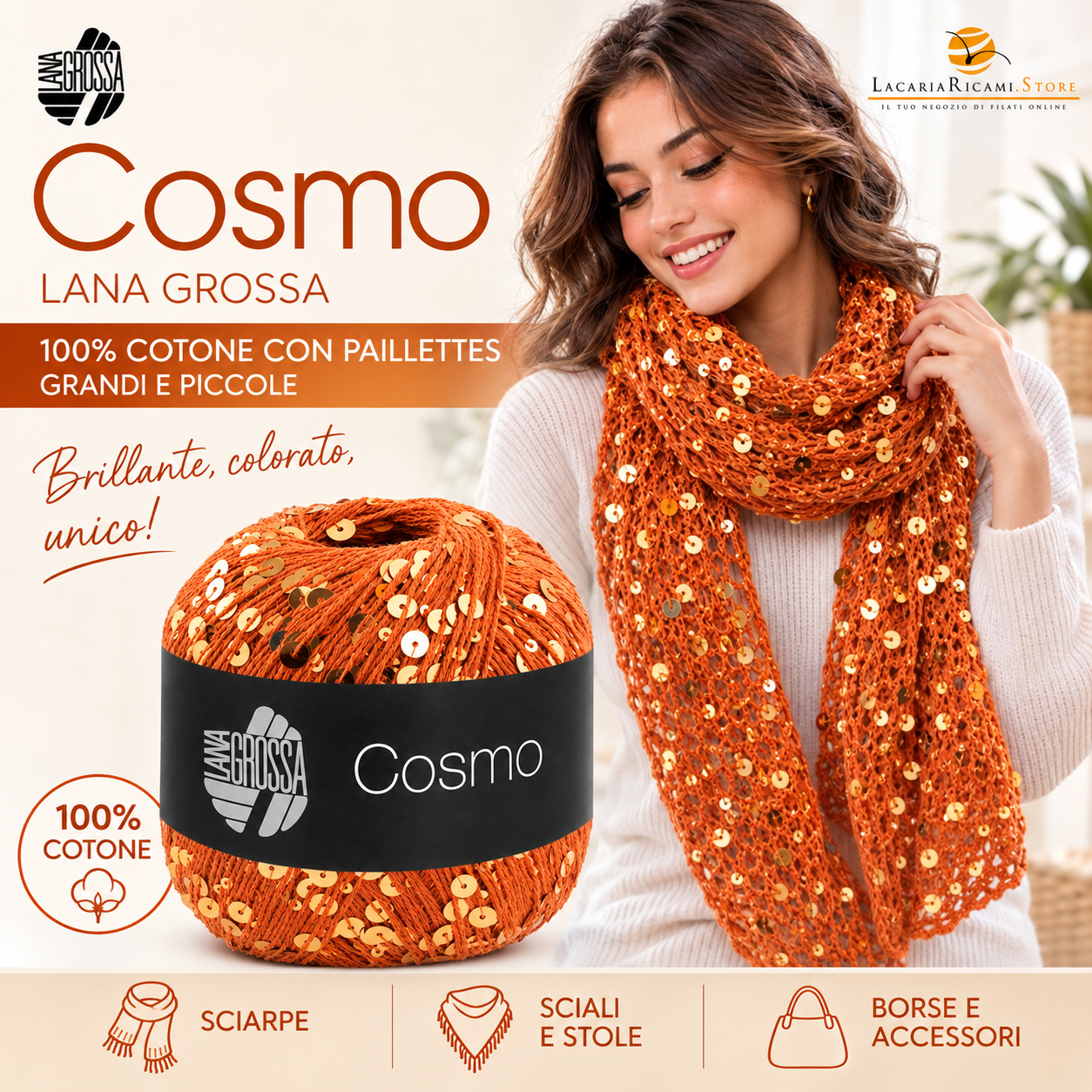 Cotone COSMO con Paillettes - LANA GROSSA