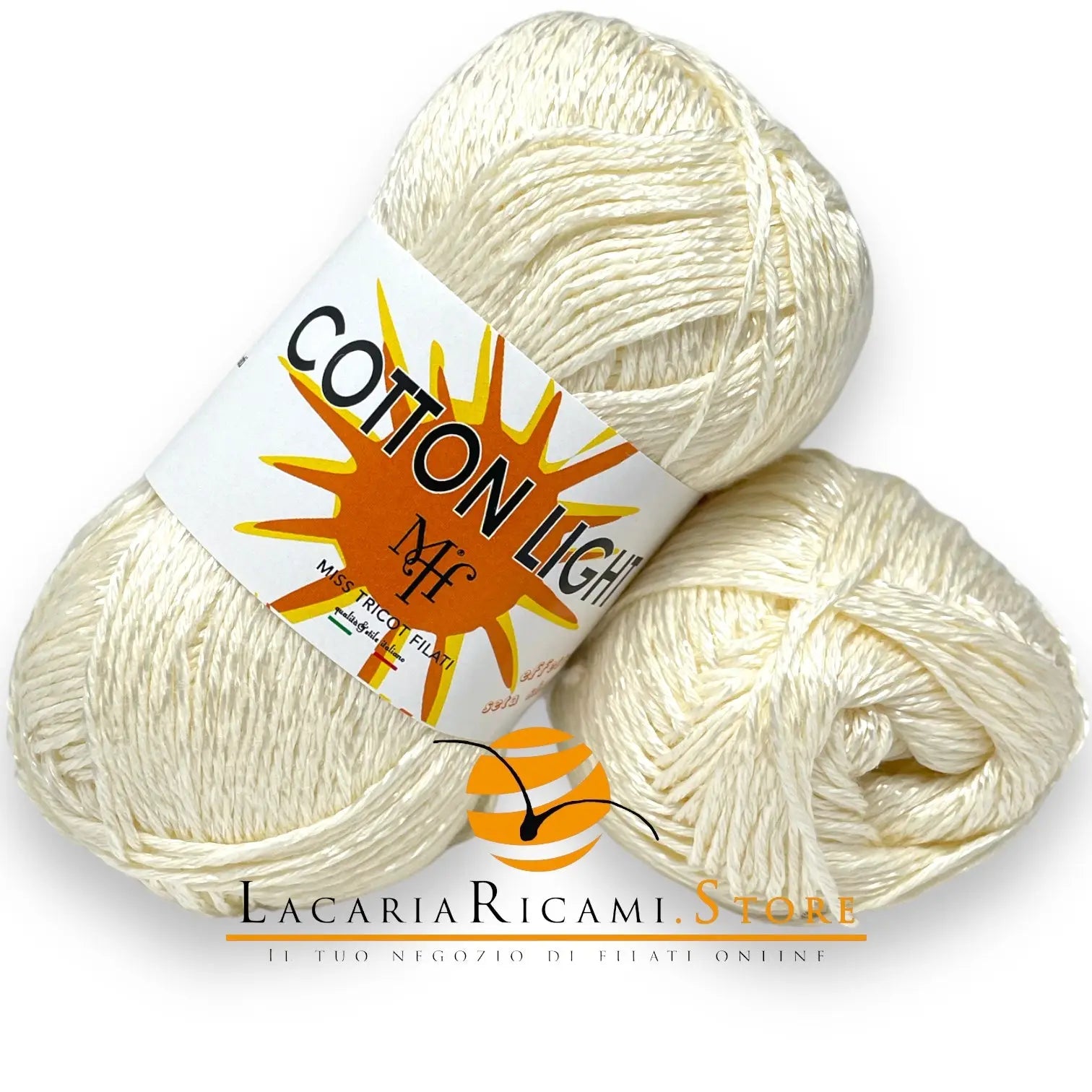 COTONE Cotton Light "Effetto Seta" - Miss Tricot Filati 02 - PANNA