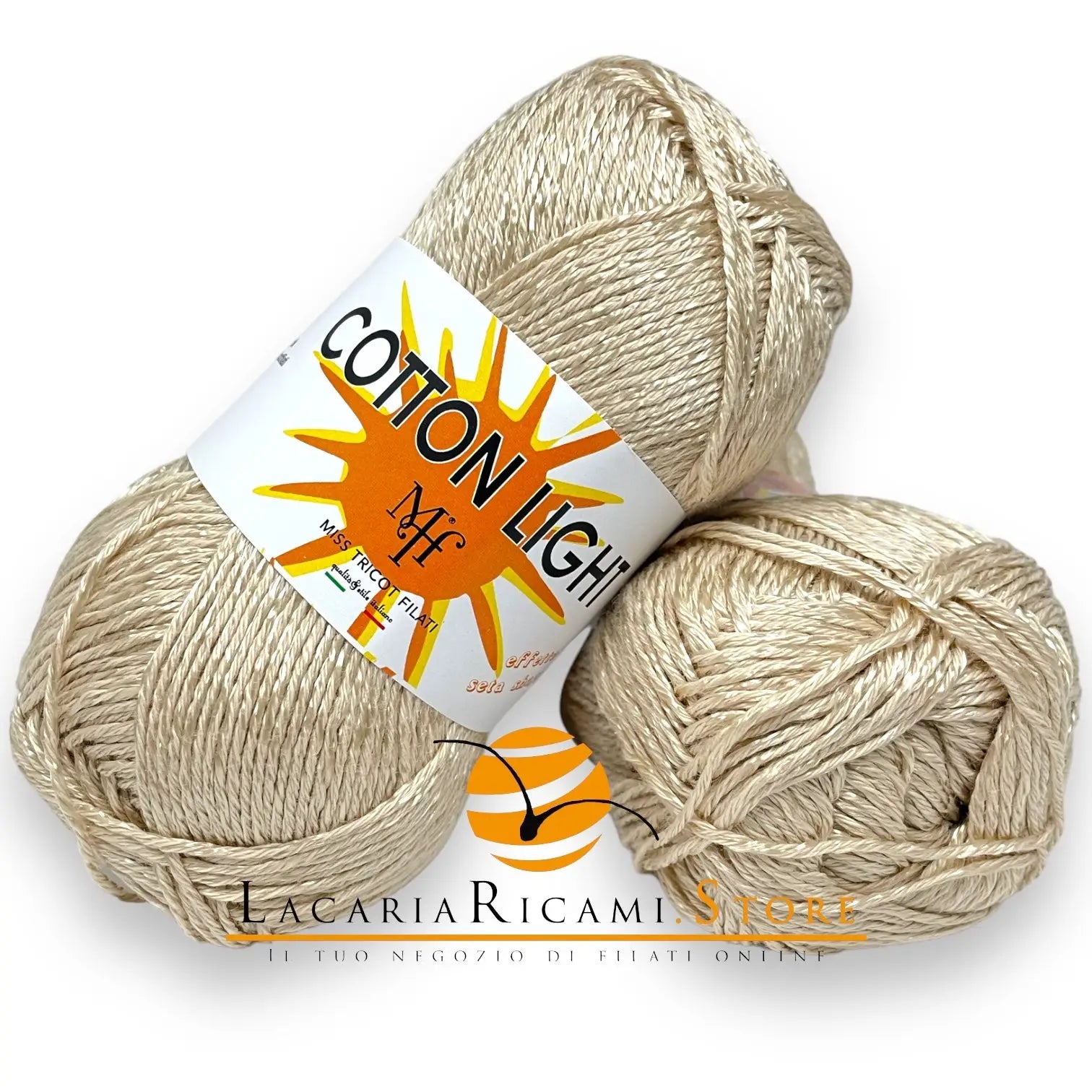 COTONE Cotton Light "Effetto Seta" - Miss Tricot Filati 03 - ECRU'