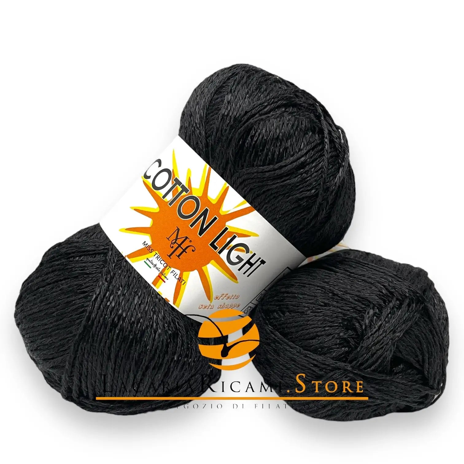 COTONE Cotton Light "Effetto Seta" - Miss Tricot Filati 17 - NERO