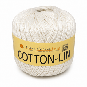 COTONE-LINO Cotton-Lin - LacariaRicami.Store - Colore: 02 - PANNA - by LacariaRicami.Store
