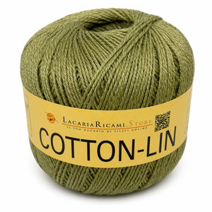 COTONE-LINO Cotton-Lin - LacariaRicami.Store - Colore: 06 - VERDE - by LacariaRicami.Store