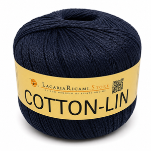 COTONE-LINO Cotton-Lin - LacariaRicami.Store - Colore: 14 - BLU NOTTE - by LacariaRicami.Store