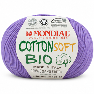 Cotone COTTON SOFT BIO - MONDIAL - Colore: 155 - VIOLA GLICINE - by LacariaRicami.Store