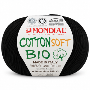 Cotone COTTON SOFT BIO - MONDIAL - Colore: 200 - NERO - by LacariaRicami.Store