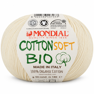 Cotone COTTON SOFT BIO - MONDIAL - Colore: 466 - AVORIO - by LacariaRicami.Store