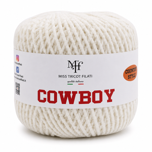 CORDINO CowBoy – Miss Tricot Filati - Colore: 02 - PANNA - by LacariaRicami.Store