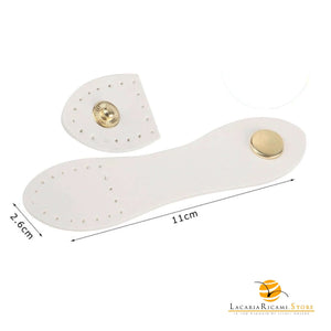 Chiusura a pressione in ecopelle cucibile per borse | MAF Accessories - Colore: 30732 - BIANCO - by LacariaRicami.Store