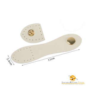 Chiusura a pressione in ecopelle cucibile per borse | MAF Accessories - Colore: 30725 - PANNA - by LacariaRicami.Store