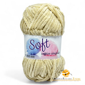 Ciniglia SOFT da 100 grammi - Cucirini Tre Stelle - Colore: 025 - ECRÚ - by LacariaRicami.Store