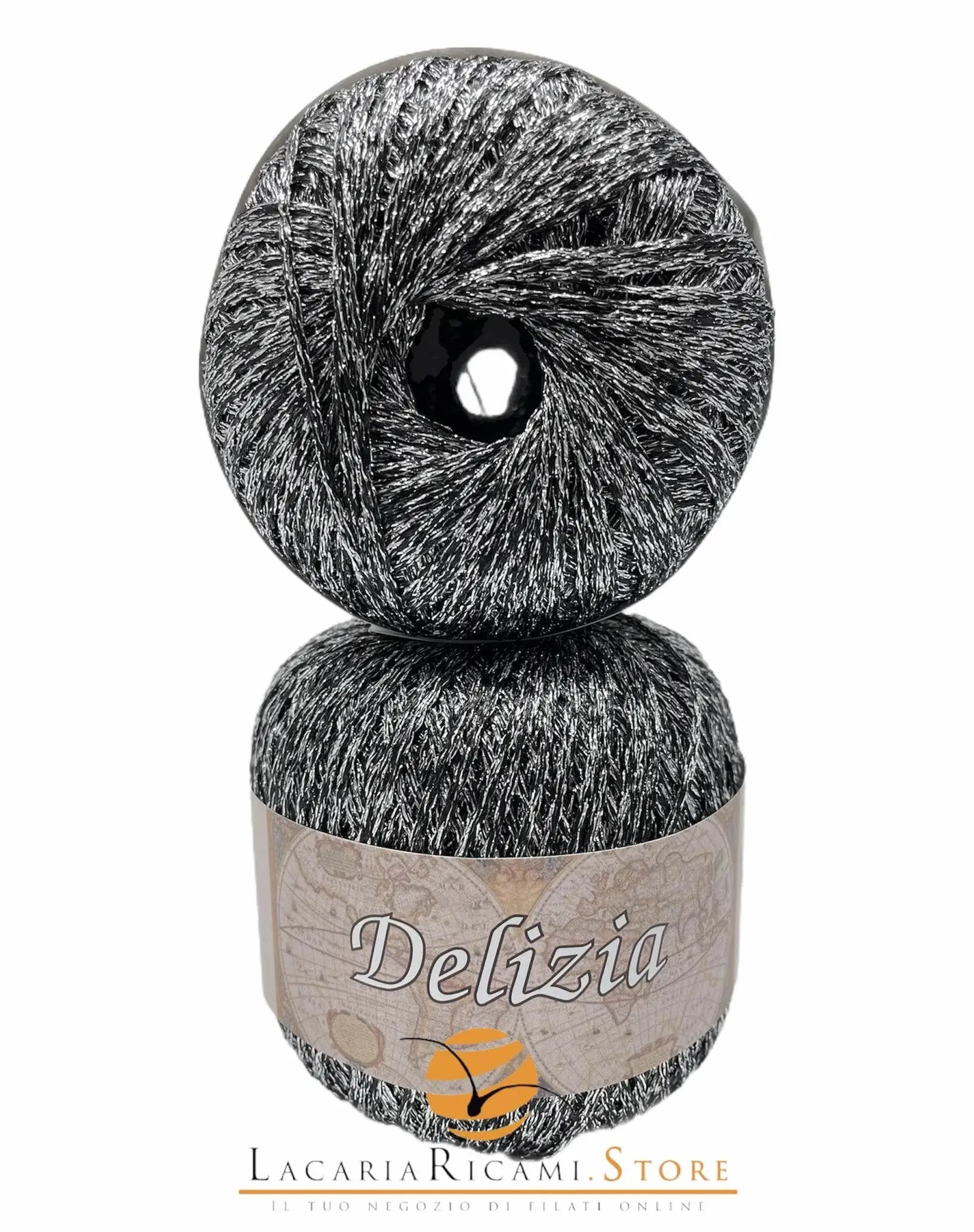 Cotone DELIZIA - Silke - 52 - NERO/ARGENTO - LacariaRicami.Store
