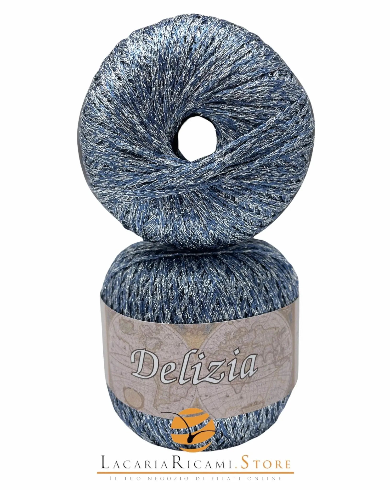 Cotone DELIZIA - Silke - 54 - BLU/ARGENTO - LacariaRicami.Store
