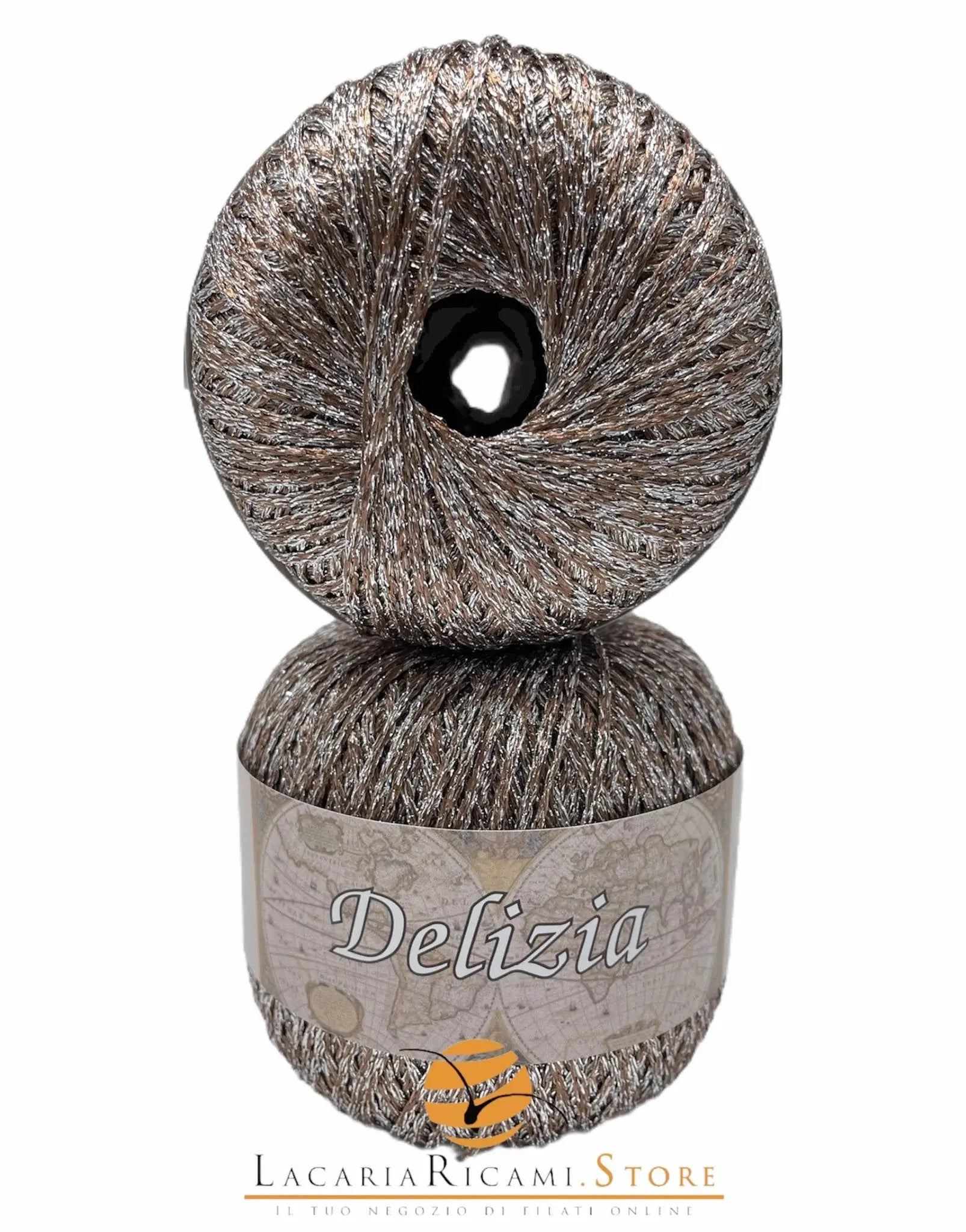 Cotone DELIZIA - Silke - 55 - MARRONE/ARGENTO - LacariaRicami.Store