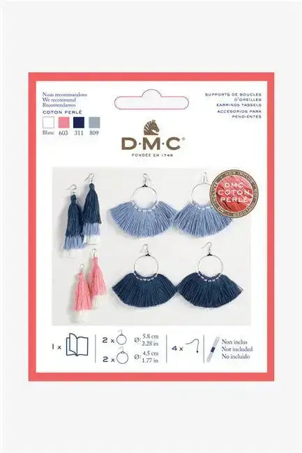 Kit RICAMO COTONE PERLÉ - DMC - U2082 - Set di accessori per orecchini. - LacariaRicami.Store
