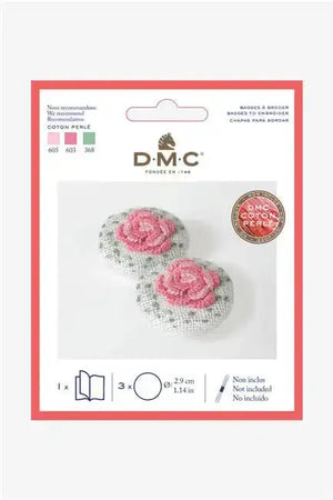 Kit RICAMO COTONE PERLÉ - DMC - Colore: U2086 - Set 3 bottoni da ricamare. - by LacariaRicami.Store